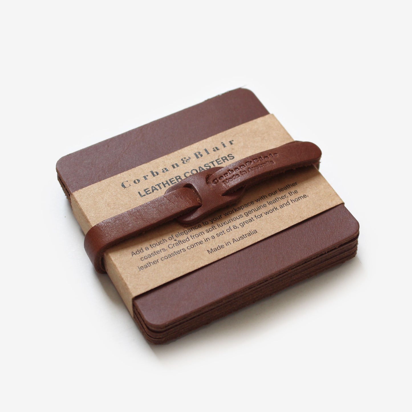 Artisan Square Leather Coasters (Set Of 6)