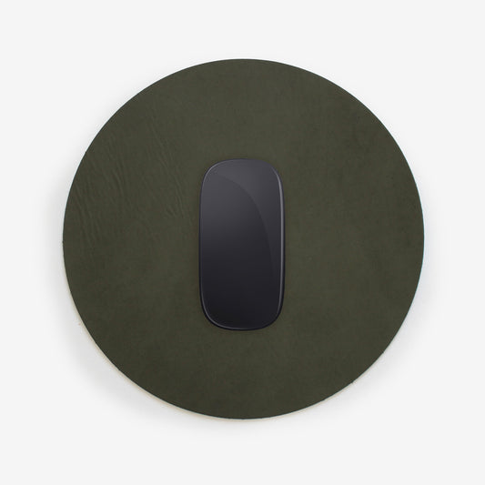 Artisan Leather Round Mouse Pad