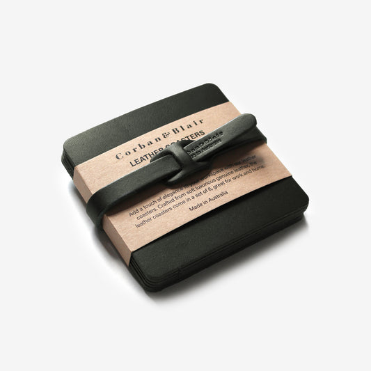 Artisan Square Leather Coasters (Set Of 6)