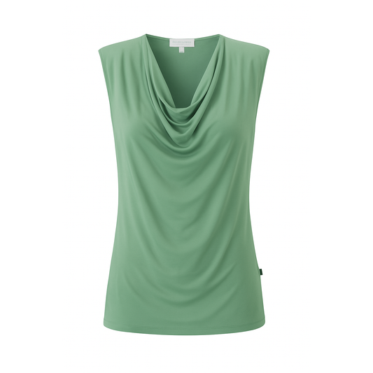 Capri Sleeveless Cowl Neck Top - Moss Green