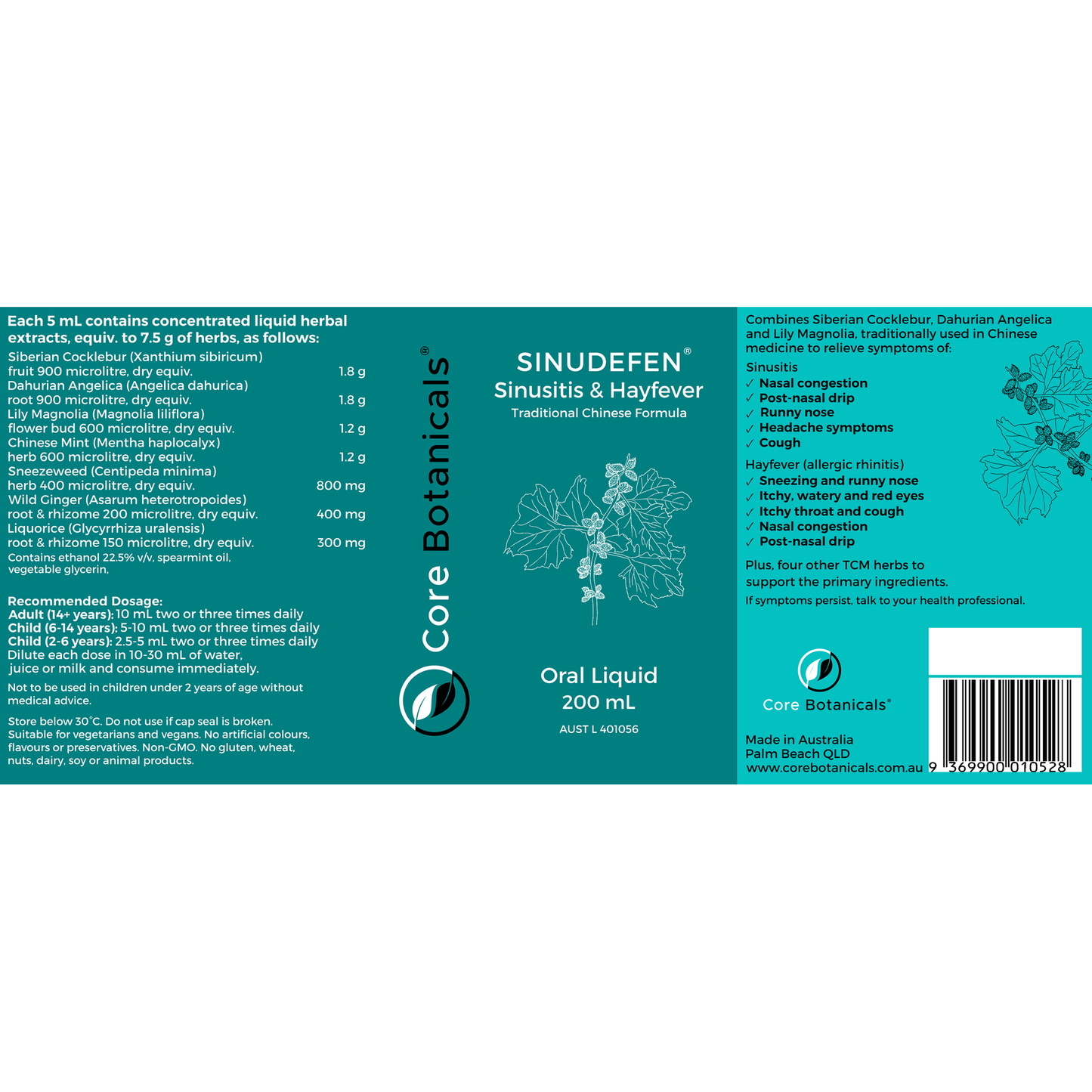 SINUDEFEN Sinusitis & Hayfever Medicine 200mL