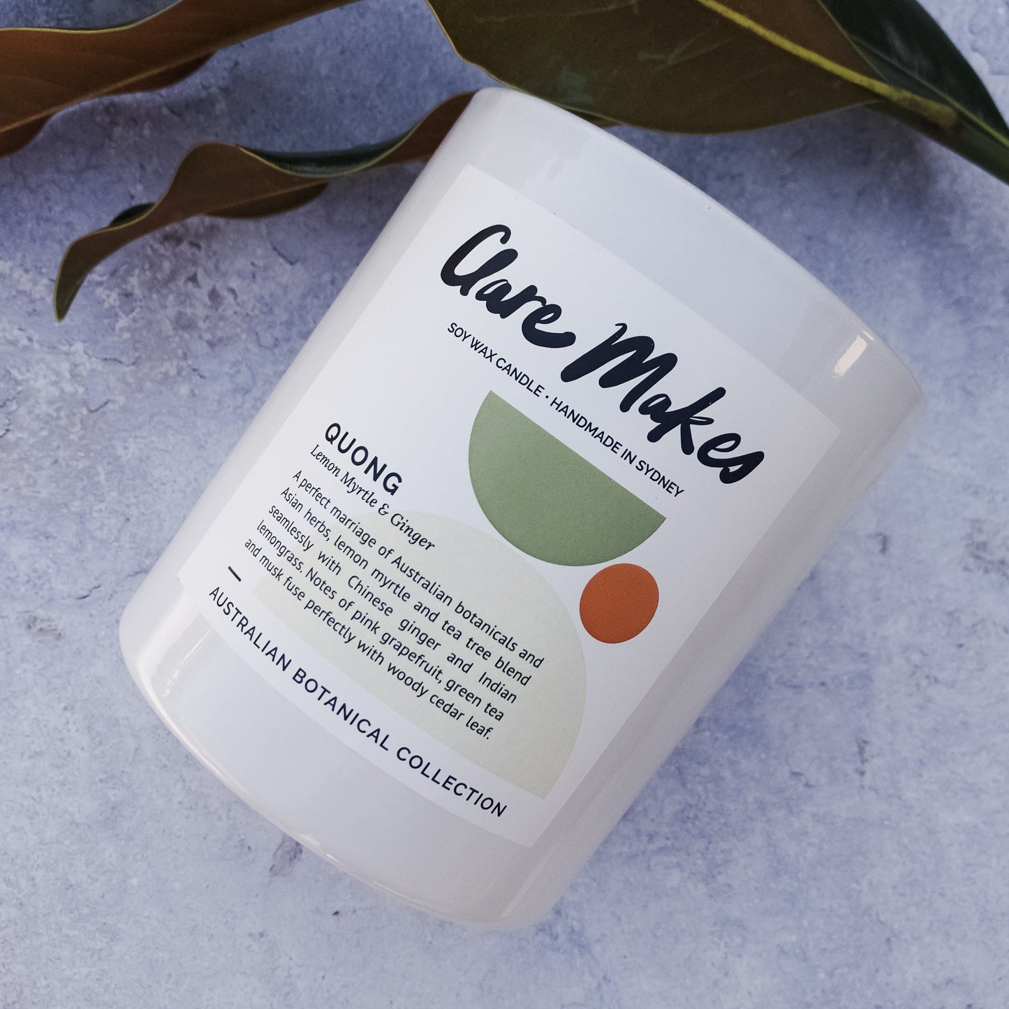 Clare Makes Quong Large Candle - Australian botanical scent