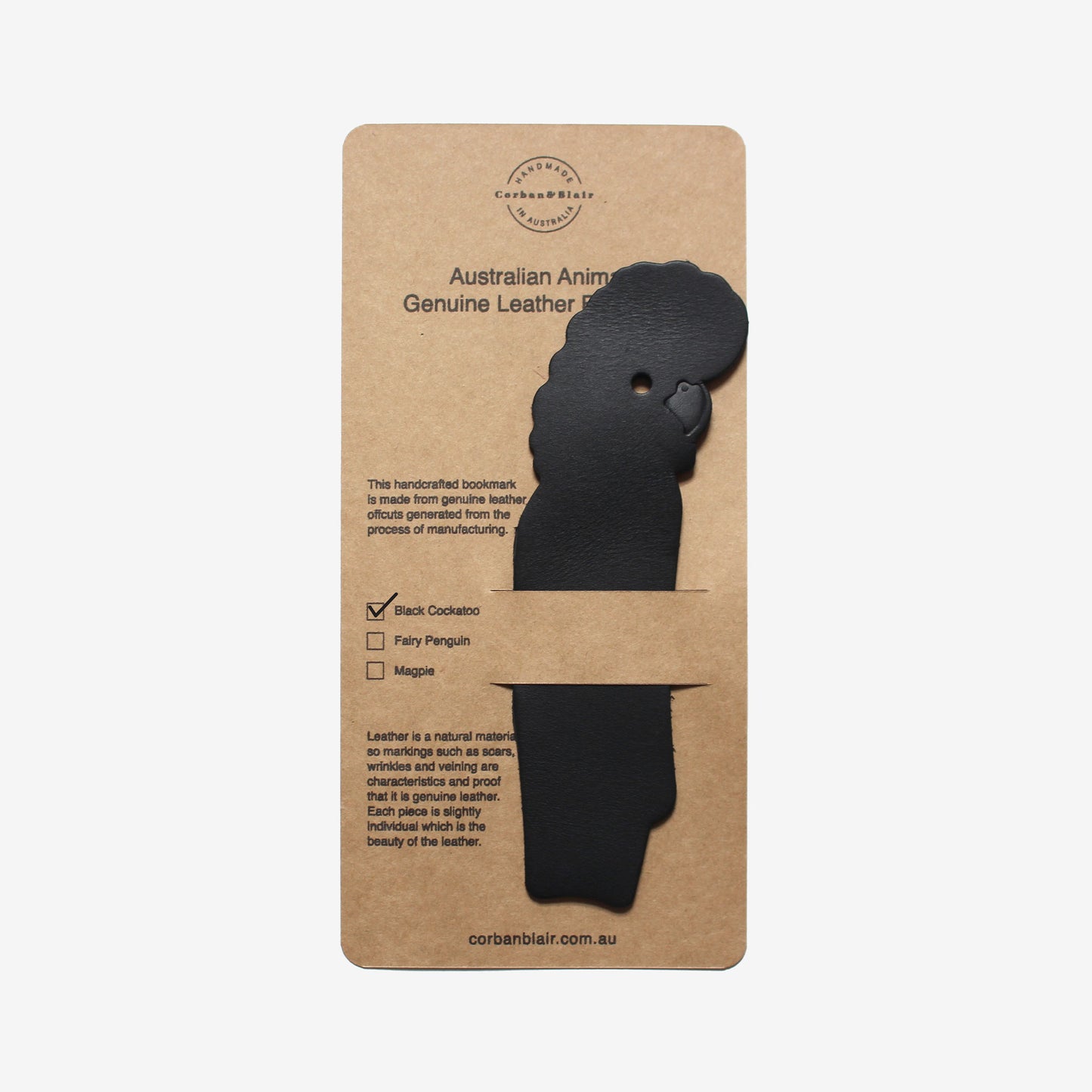 Australian Animals Bookmark - Black Cockatoo