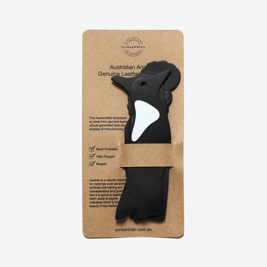 Australian Animals Bookmark Set - Black Cockatoo, Fairy Penguin, Magpie