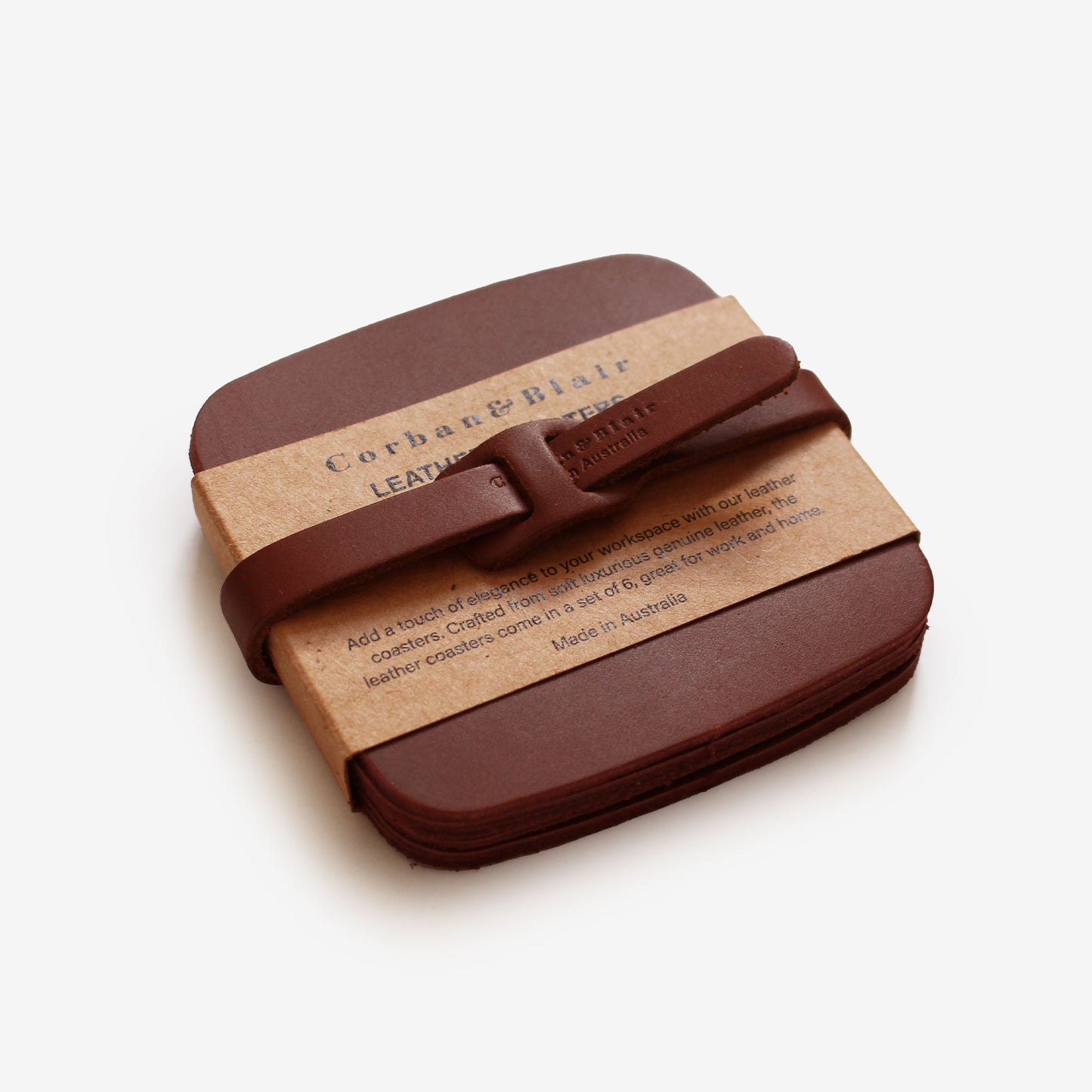 Artisan Leather Coasters Set Of 6