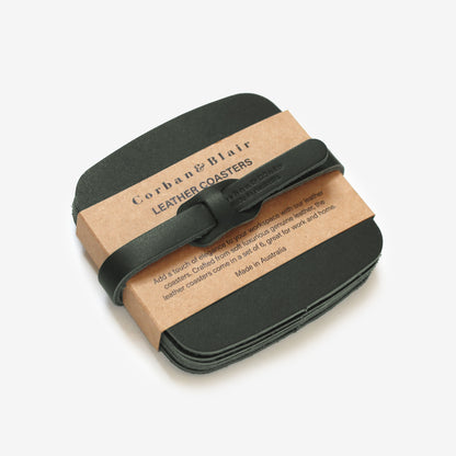 Artisan Leather Coasters Set Of 6