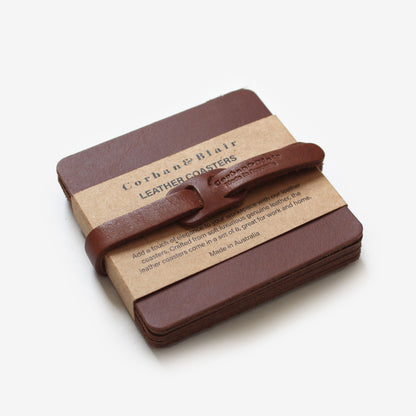Artisan Square Leather Coasters (Set Of 6)