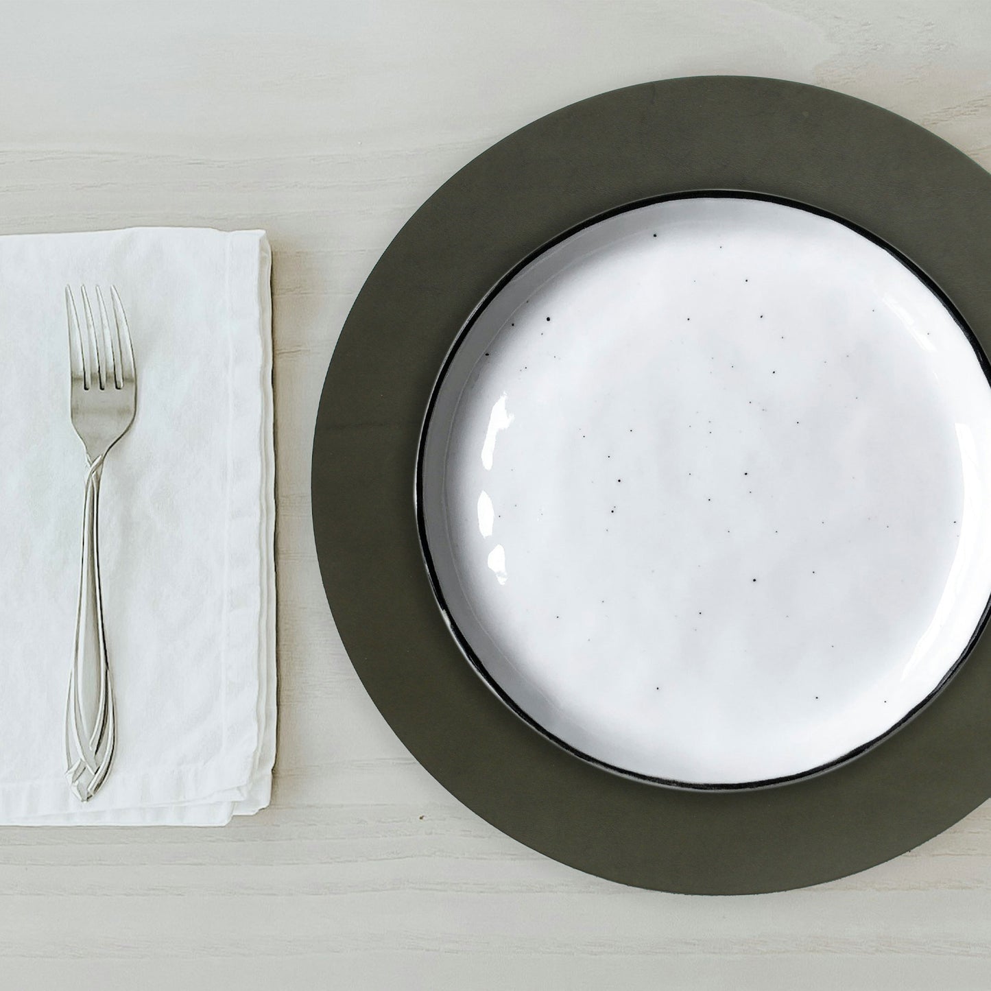 Artisan Leather Round Placemat