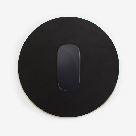 Artisan Leather Round Mouse Pad