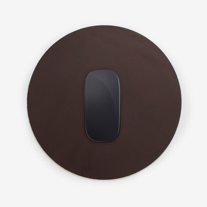 Artisan Leather Round Mouse Pad