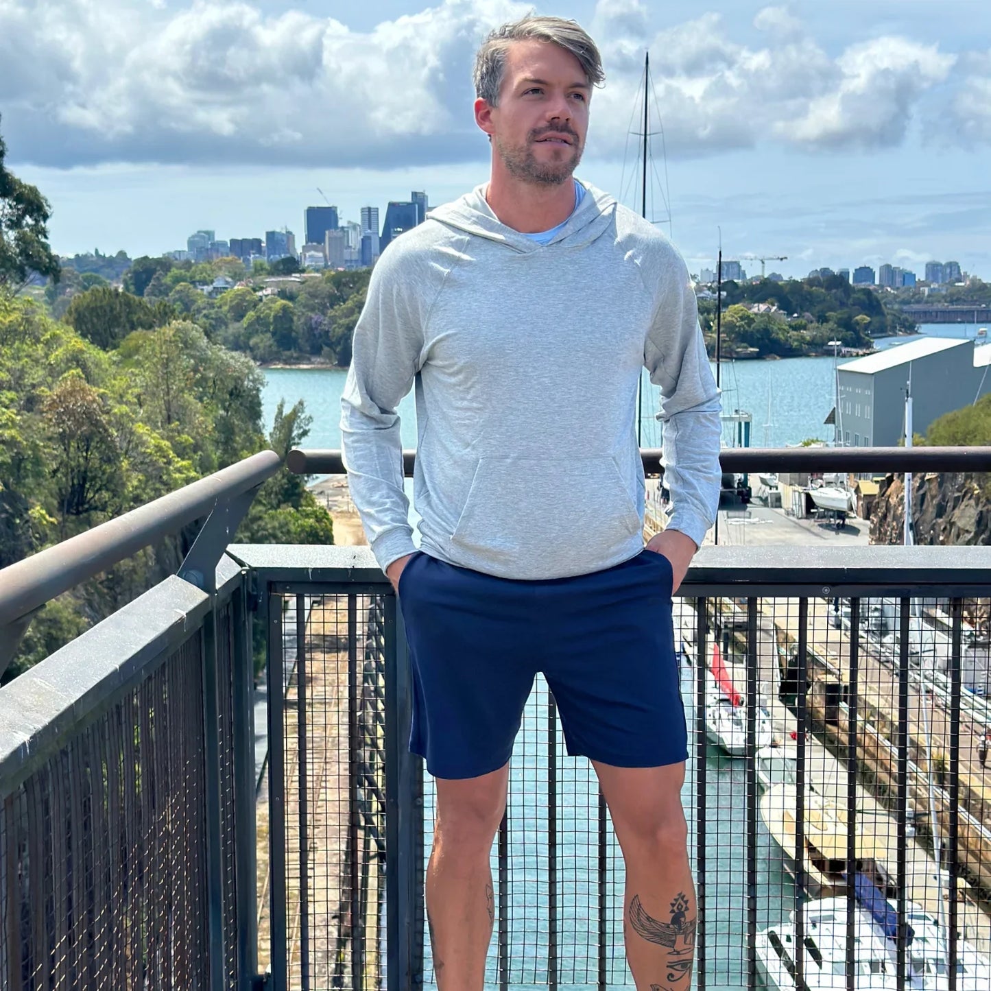 Premium Bamboo Byron Bay Hoodie - Grey Marl