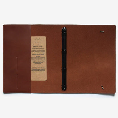 A4 Genuine Leather Ring Binder