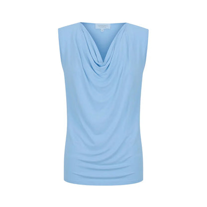 Capri Sleeveless Cowl Neck Top - Sky Blue