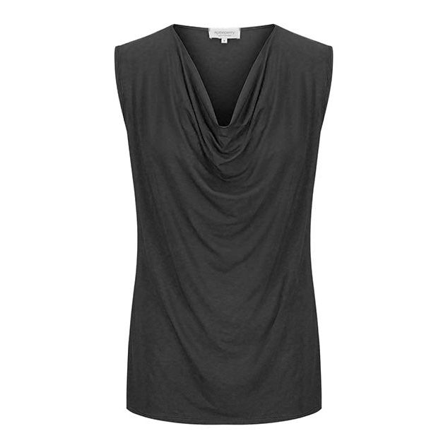 Capri Sleeveless Cowl Neck Top - Black