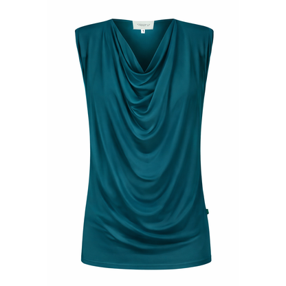 Capri Sleeveless Cowl Neck Top - Sea Green