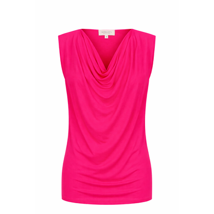 Capri Sleeveless Cowl Neck Top - Hot Pink