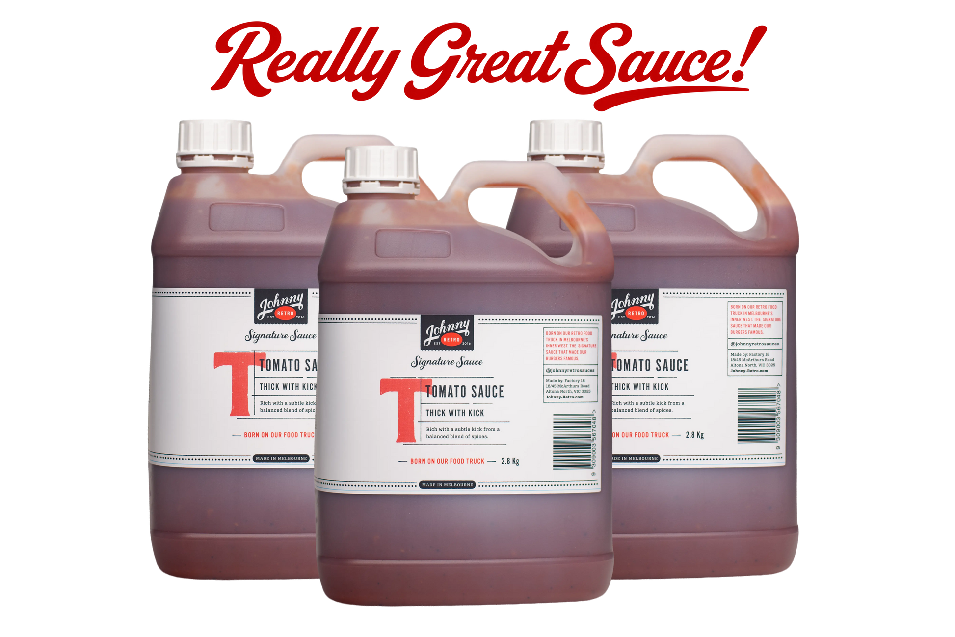 Tomato Sauce - Food Service (Carton of 3 x 2.75kg) — Johnny Retro, made in Melbourne
