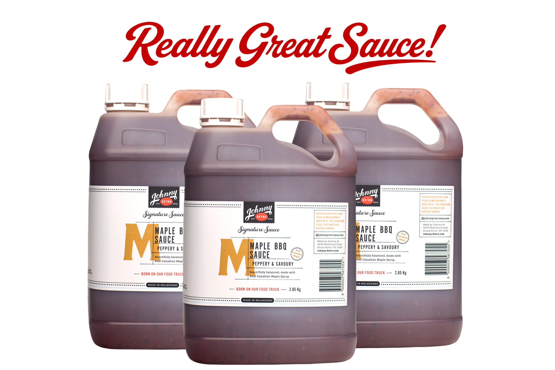 Maple BBQ Sauce - Food Service (Carton of 3 x 2.9kg) — Johnny Retro, made in Melbourne