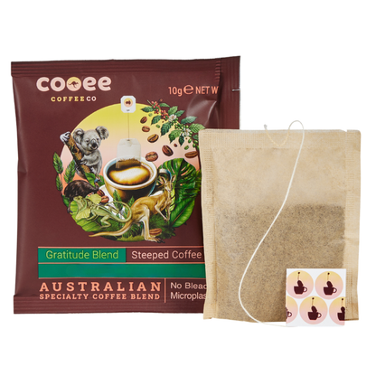 Gratitude Blend Steeped Coffee Bags from Cooee Coffee Co