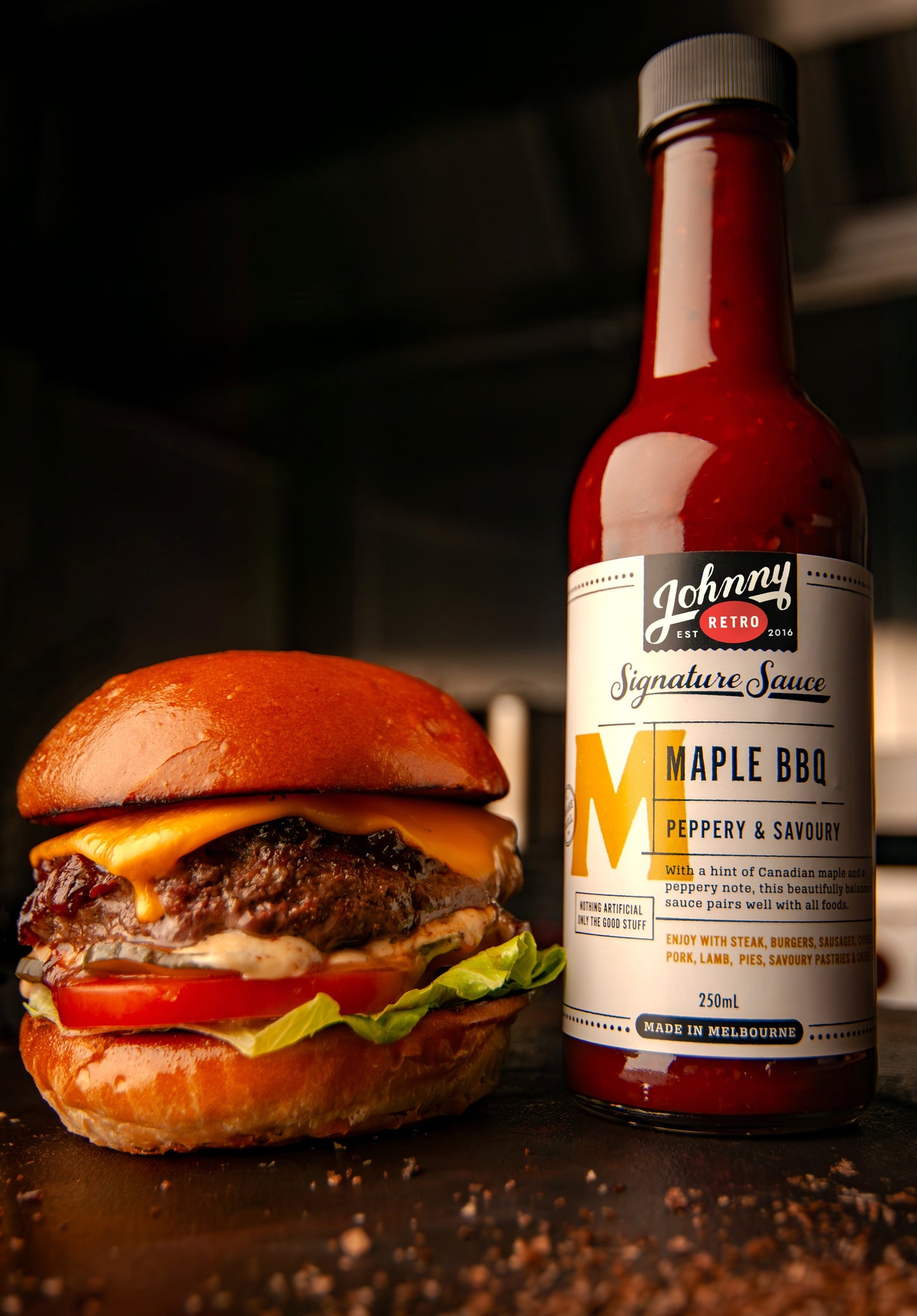Maple BBQ Sauce — Real Canadian Maple, Made in Melbourne — Johnny Retro, made in Melbourne