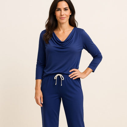Tuscany Top & Adelaide Pant Set - Midnight Blue