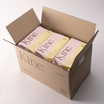 Box of Kine products on a white background. Baby wipes flushable, gentle baby wipes, flushable compostable wipes, flushable wipes Australia. Hypoallergenic baby wet wipes.100% Flushable & Biodegradable wipes