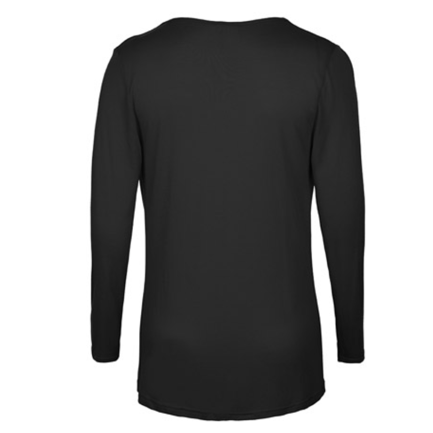 Tuscany Long Sleeve Cowl Neck Tops - Black