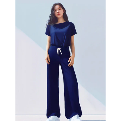 Shelly Tee & Adelaide Pant Set - Midnight Blue