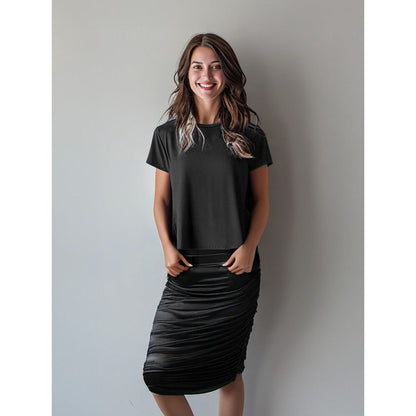 Premium Shelly Round Neck Tee - Black
