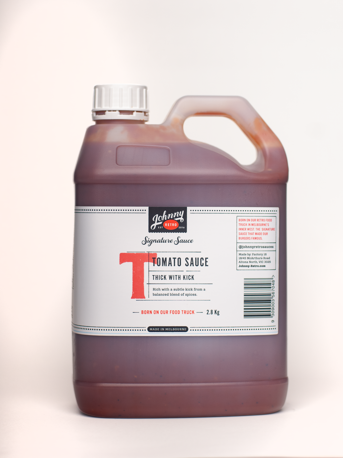 Tomato Sauce - 2.8kg Food Service — Johnny Retro, made in Melbourne
