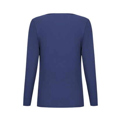 Tuscany Long Sleeve Cowl Neck Tops - Midnight Blue