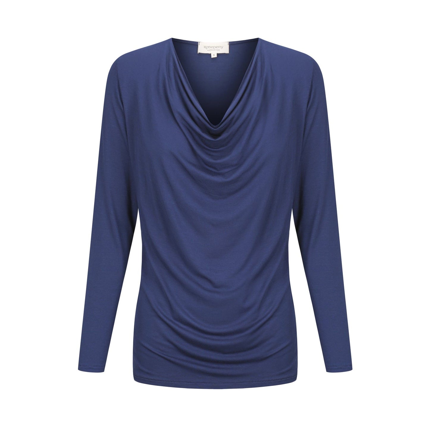 Tuscany Long Sleeve Cowl Neck Tops - Midnight Blue