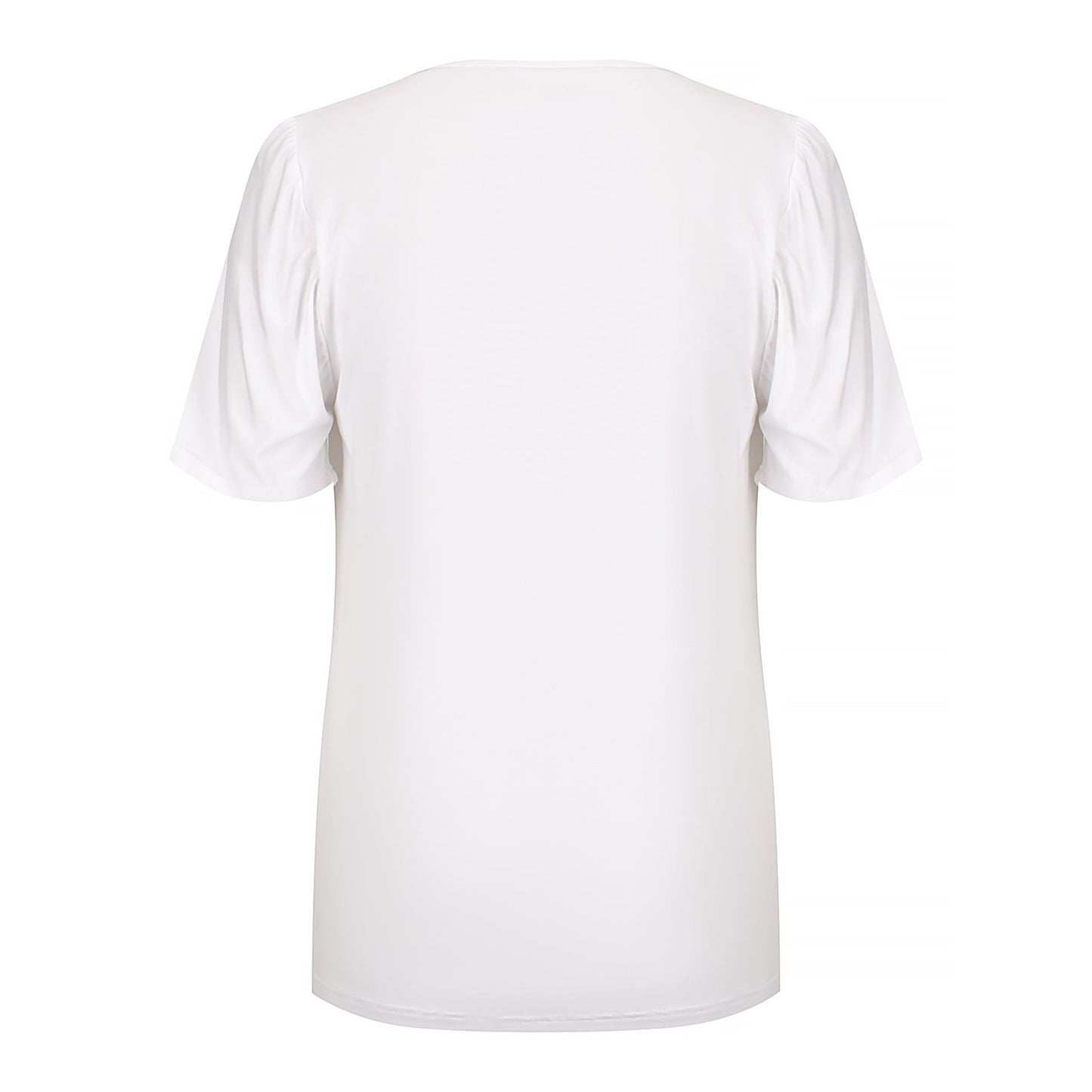 Verona Short-Sleeve Cowl Neck Top - White