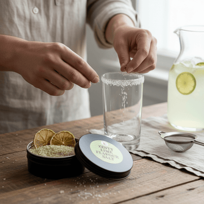 Cocktail Rimming Salt – Zesty Lime Flavoured Salt (Large Tin)