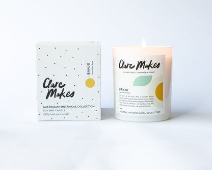 Clare Makes Banjo Large Candle - Australian botanical scent