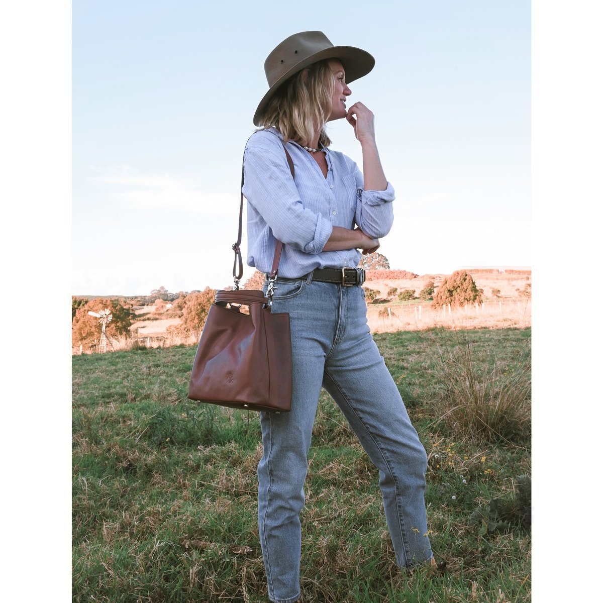 Bucket Handbag - Aussie Bush Leather