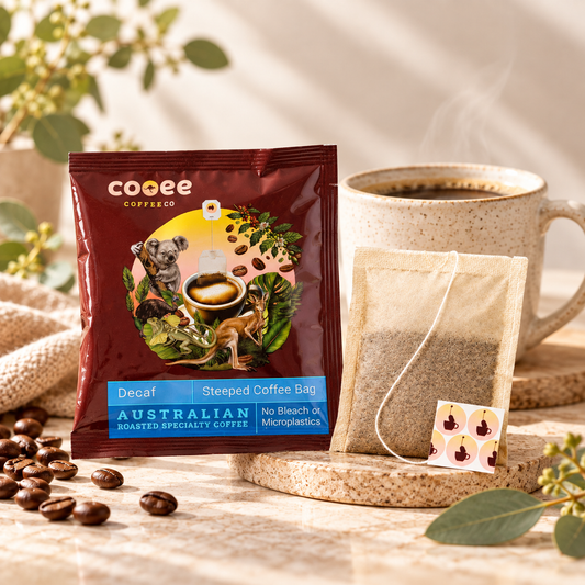 Decaf Steeped Coffee Bags | No Machine Needed | Cooee Coffee Co