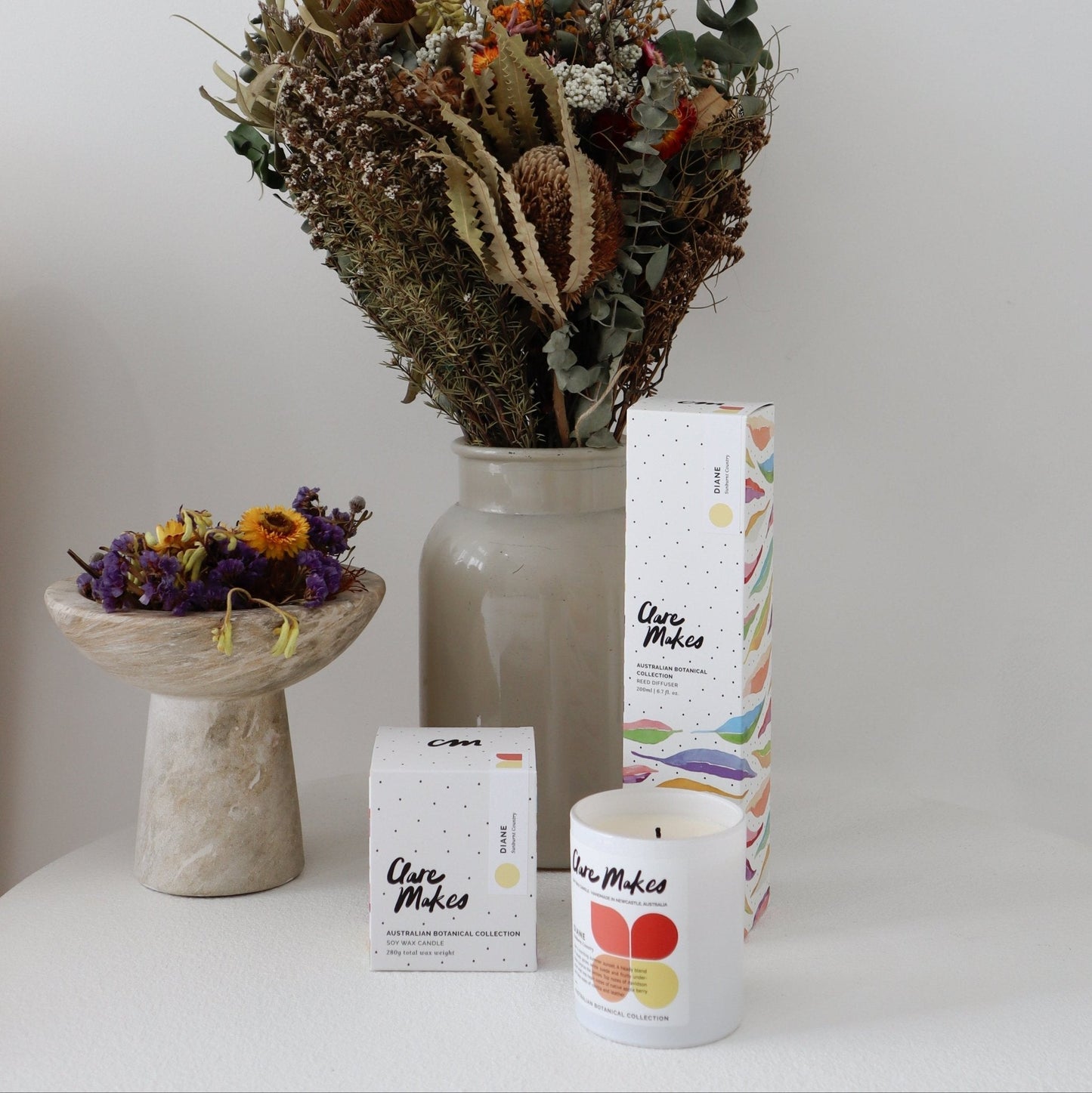 Clare Makes Diane Large Candle - Australian botanical scent