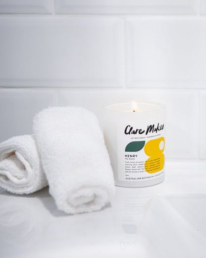 Clare Makes Henry Large Candle - Australian botanical scent
