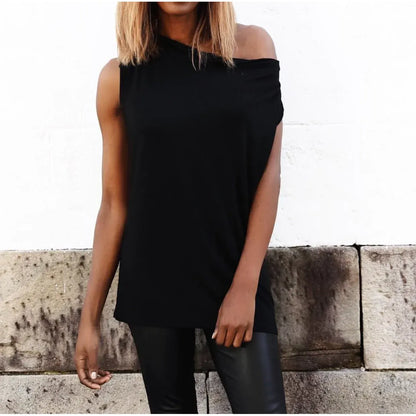 Capri Sleeveless Cowl Neck Top - Black
