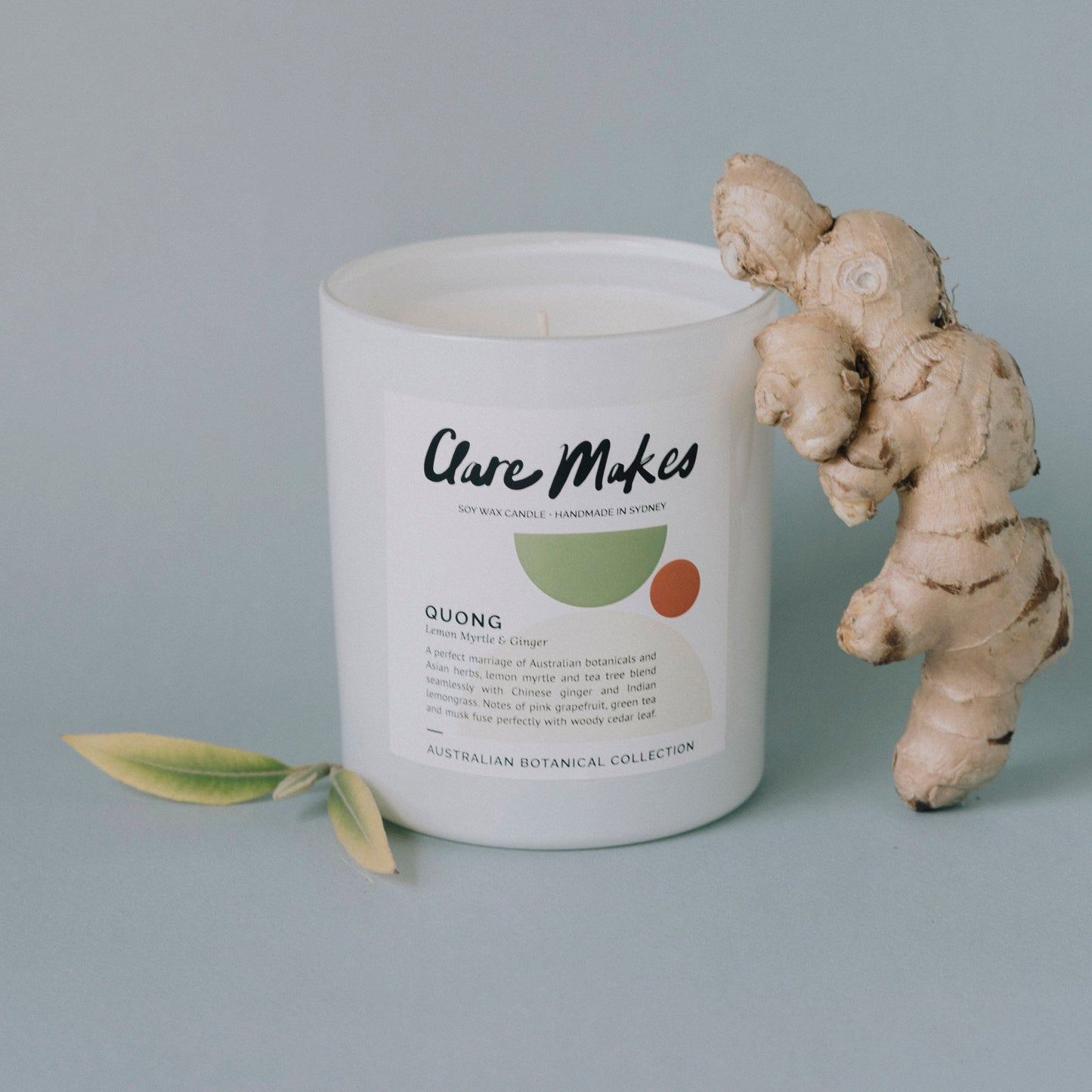 Clare Makes Quong XL Candle - Australian botanical scent