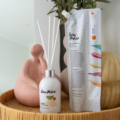 Clare Makes reed diffuser refill pouch 200ml, Australian botanical scent