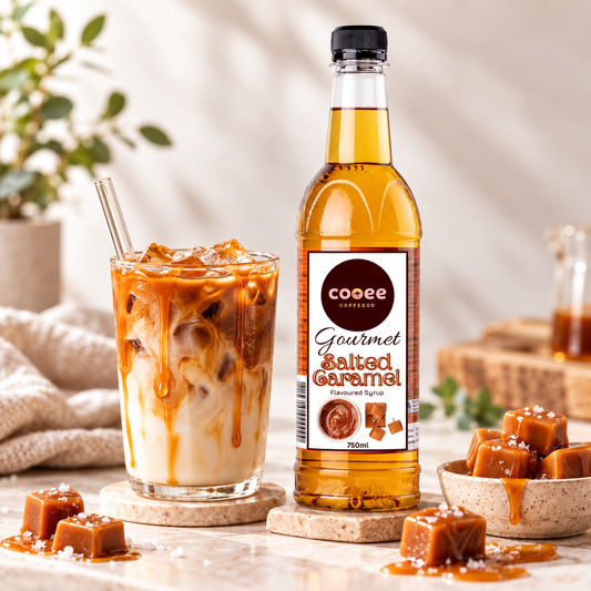 Gourmet Salted Caramel Syrup 750ml | Coffee Syrup | Cooee Coffee Co